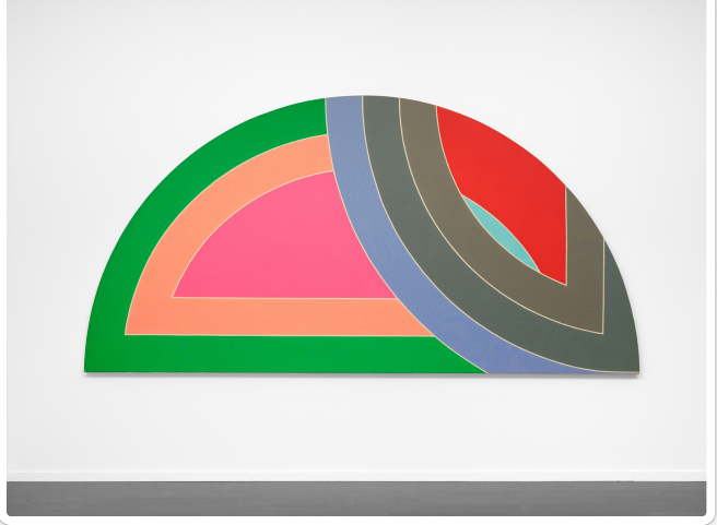 Frank Stella, shaped canvas from the Protractor series.
