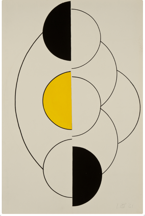 Sophie Taeuber-Arp, vertical composition of stacked half-circles, c.&nbsp;1934.